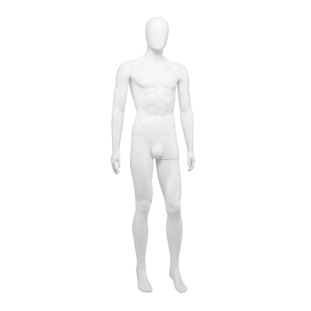 BINK - Mannequin pas cher, homme, tête amovible, blanc mat, pose debout 02BN