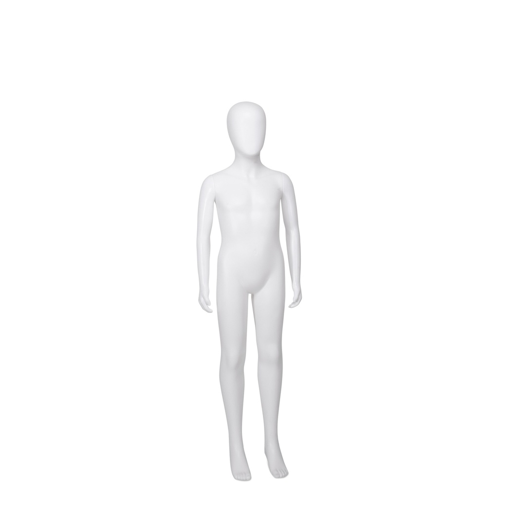 BINK - Maniquí infantil, 8 años, cabeza abstracta, blanco, postura 23BN