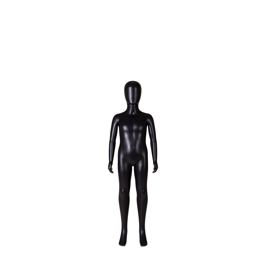 Maniquí infantil, 8 años, cabeza abstracta, negro, postura 23BN