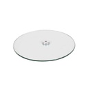 Base ronde en verre trempé, dia 42 cm, connecteur M12 en acier chromé (19,5 cm)