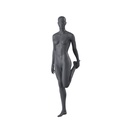 Stretching dames mannequin, grafiet grijs, gestilleerd hoofd, staande pose 03 