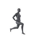 Mannequin sportif d'étirement, femme, gris graphite, tête abstraite, pose debout 06