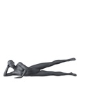 Workout sport dames mannequin, grafiet grijs, gestilleerd hoofd, liggende pose 08