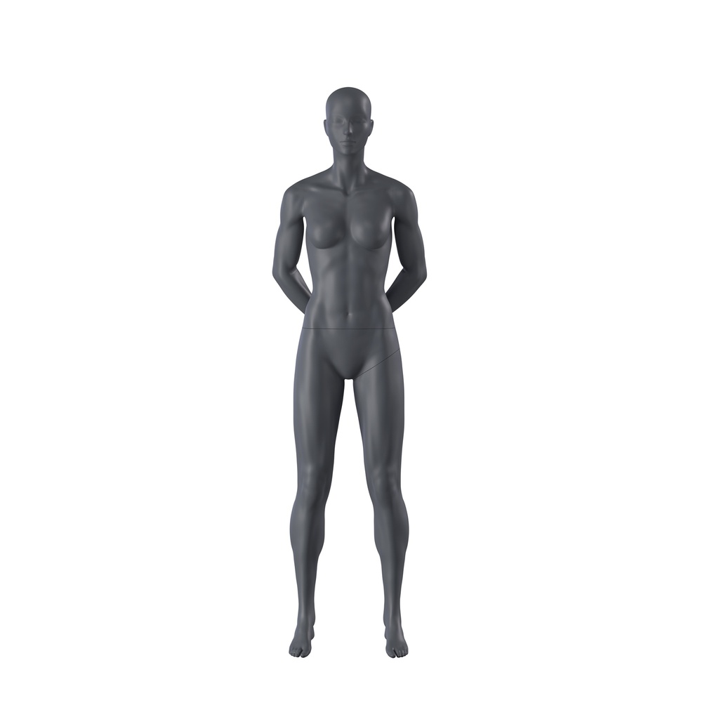 BINK - Sport mannequin, female, graphite grey, stylised head, standing pose 15