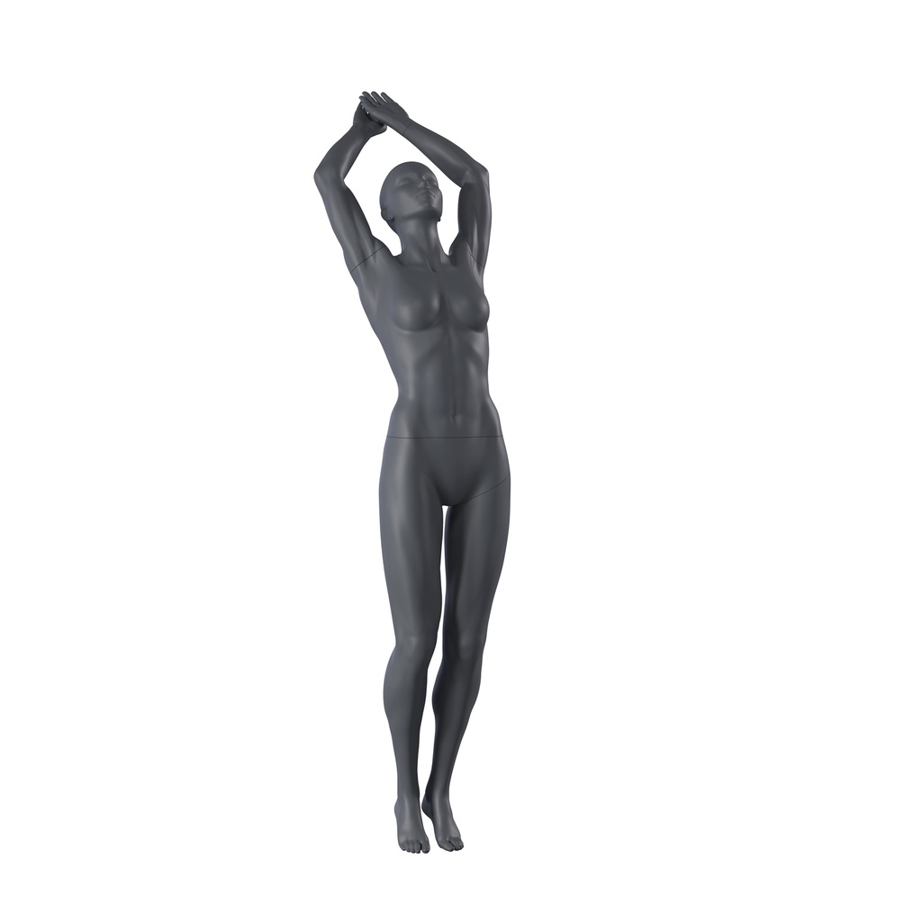 BINK - Diving sport mannequin, female, graphite grey, stylised head, standing pose 24