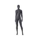 Sport dames mannequin, grafiet grijs, gestilleerd hoofd, staande pose 27