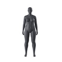 Volslanke sport dames mannequin, grafiet grijs, gestilleerd hoofd, staande pose 33 