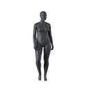 Volslanke sport dames mannequin, grafiet grijs, gestilleerd hoofd, staande pose 29