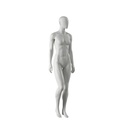 Maniquí de deporte, mujer, gris, cabeza abstracta, postura de pie 52