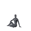 Maniquí de deporte yoga, mujer, gris grafito, cabeza estilizada, postura sentada 124