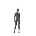 Mannequin sportif, enfant, gris graphite, fille de12 ans, tête abstraite, pose debou 607