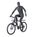 Biker Schaufensterpuppe Herr, graphitgrau, stillierten Kopf, sitzende Pose 327
