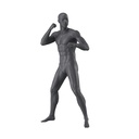 Mannequin homme de sport boxeur, gris graphite, tête stylisée, pose debout 363