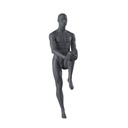 Stretching sport heren mannequin, grafiet grijs, gestilleerd hoofd, staande pose 302 