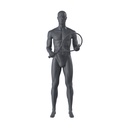 Maniquí de deporte tenis, hombre, gris grafito, cabeza estilizada, postura de pie 311 