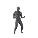 Winnende sport heren mannequin, grafiet grijs, gestilleerd hoofd, staande pose 336