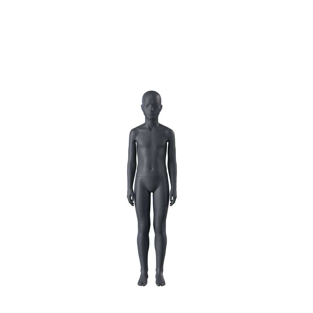 BINK - Mannequin sportif, enfant, gris graphite, 10ans, tête abstraite, pose debout 608 