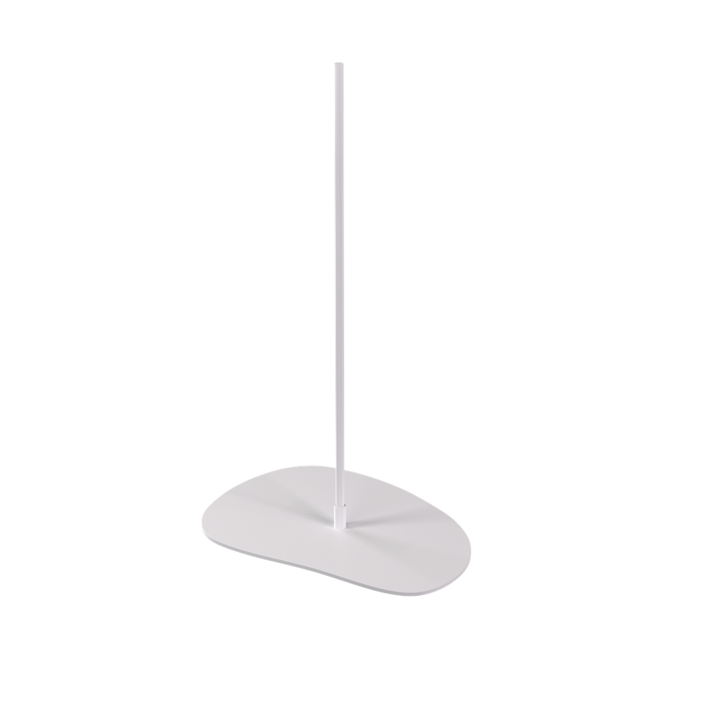BINK - Büstenständer mit Zentralanschluss, 55cm, Platte in Boulderform, pulverbeschichtet weiß 