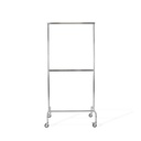 Rolling garment rack with wheels and adjustable middle bar, 100cm, chrome