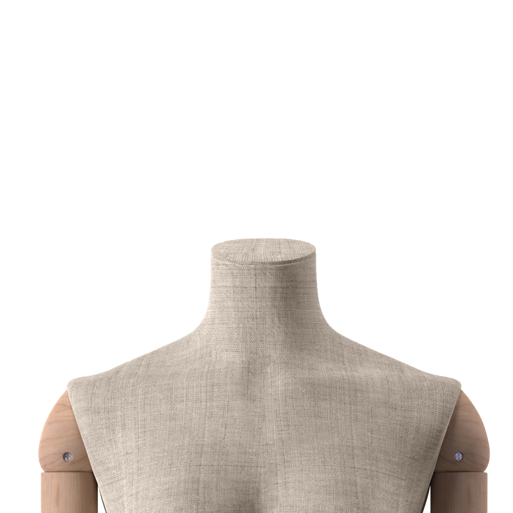 BINK - Halsplaatje voor damesetalagepop, beige stof, Maison Marlu