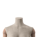 Halsplaatje voor damesetalagepop, beige stof, Maison Marlu