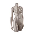 Busto de mujer para lencería, con brazos, copa B, color piel metalizado