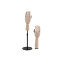 Duo von männlichen Displayhänden: freistehende rechte Hand mit runder Basis, linke Hand mit Basis und verstellbarem Ständer.