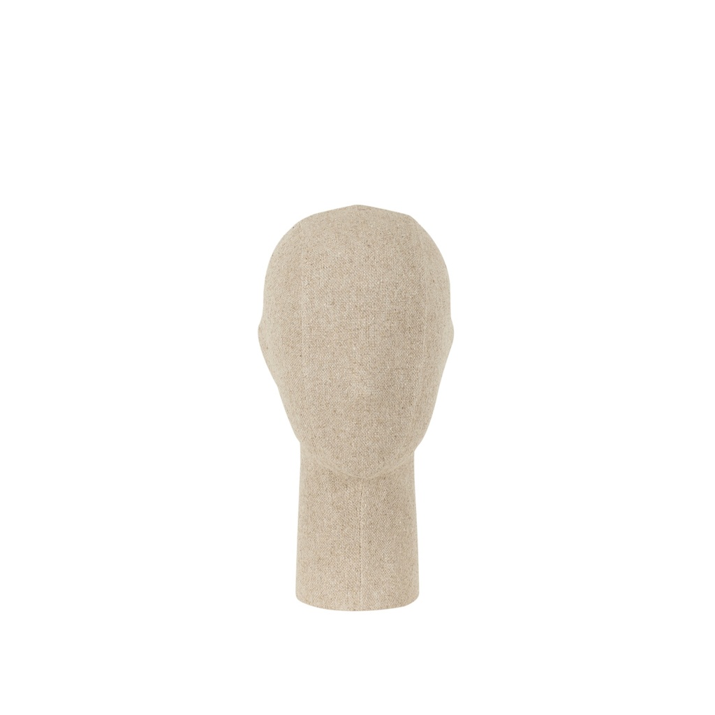 BINK - Children's head 8 years, collection Maison Marlu, covered in beige fabric