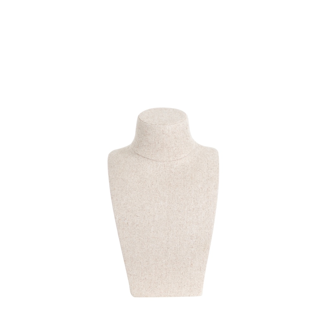 BINK - Schmuckbüste für Halsketten, Höhe 34,5 cm, vollständig mit beigem-Stoff bezogen