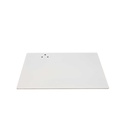 Base carrée 40x35 cm, acier thermolaqué blanc, connecteur (10.5x4 cm) non inclus 