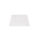 Quadratischer Sockel 35x35 cm, weiß pulverbeschichtet, Stahl, Wadenstecker exklusiv (6x4 Cm)