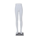 Expositor para pantalones blancos de mujer, plástico, base metálica y pasador para pies