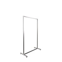 Heavy duty clothing rack, short model, square metal tube, brushed steel