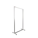 Heavy duty clothing rack, short model, for long dresses, square metal tube, brushed steel