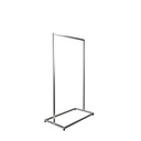 Heavy duty clothing rack, short model, square metal tube, brushed steel