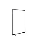 Adjustable clothing rack, round metal tubes, width 120cm, black matt