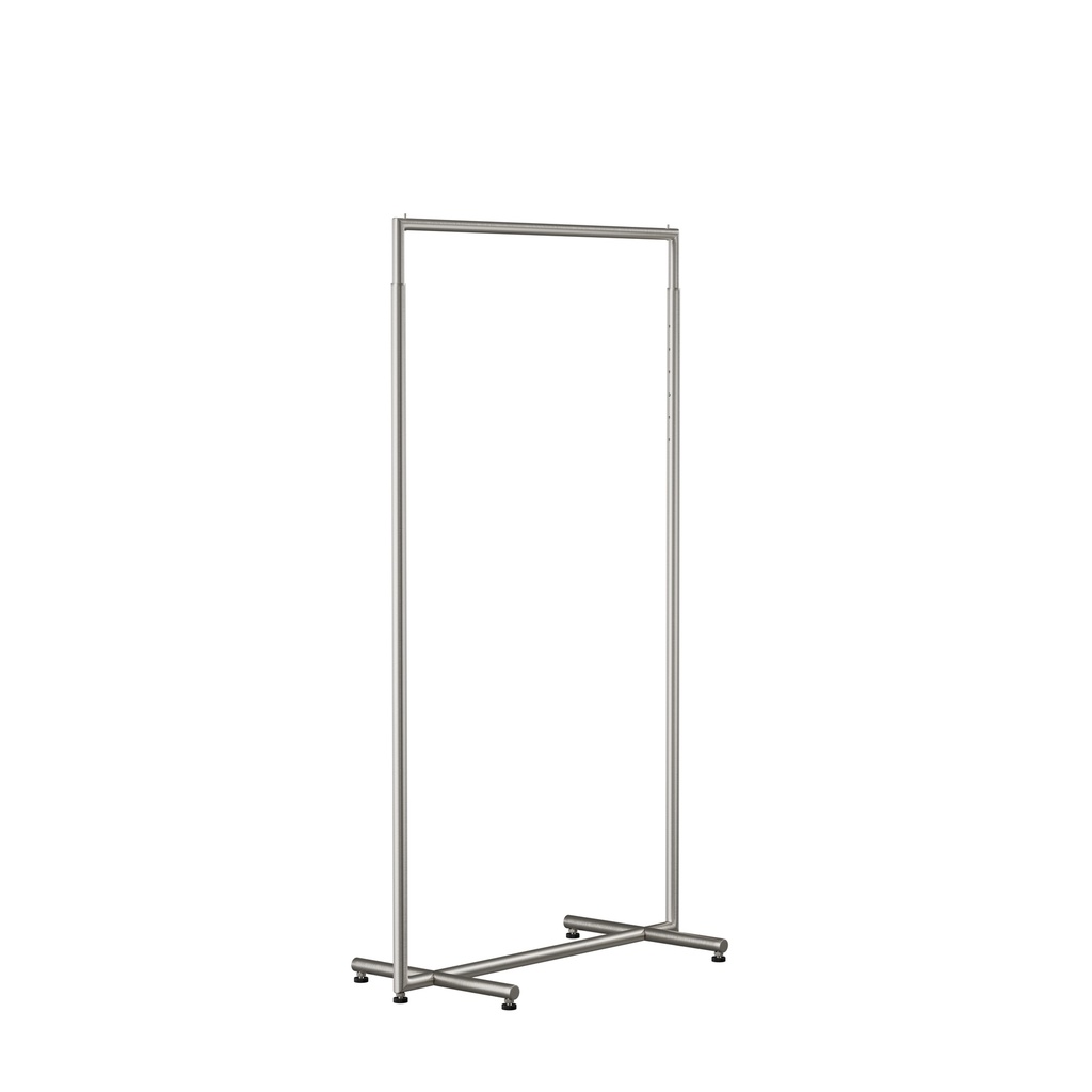 BINK - Portant réglable, tubes métalliques ronds, 90cm de large, acier brossé