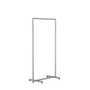 Verstellbarer Kleiderständer mit Rundrohren, 90 cm breit, gebürsteter Stahl
