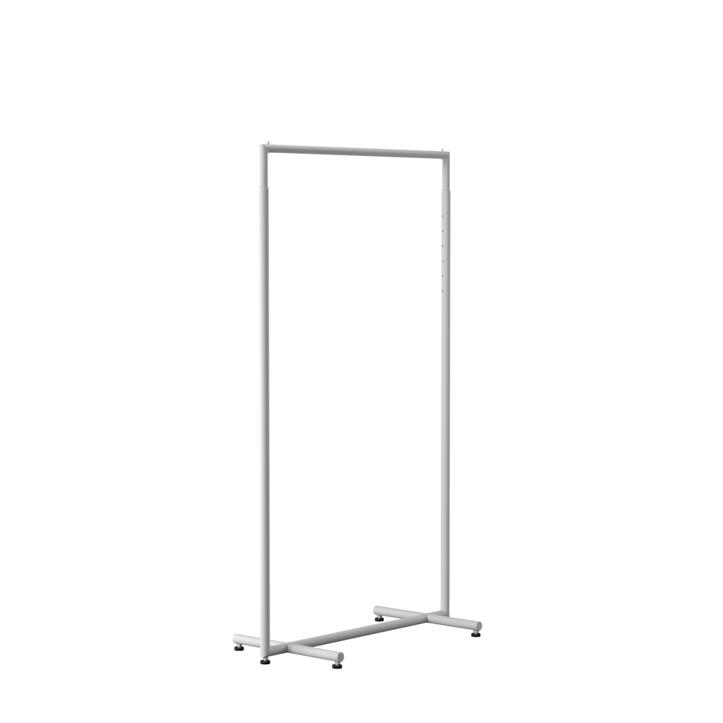 BINK - Adjustable clothing rack, round metal tubes, width 90cm, white matt