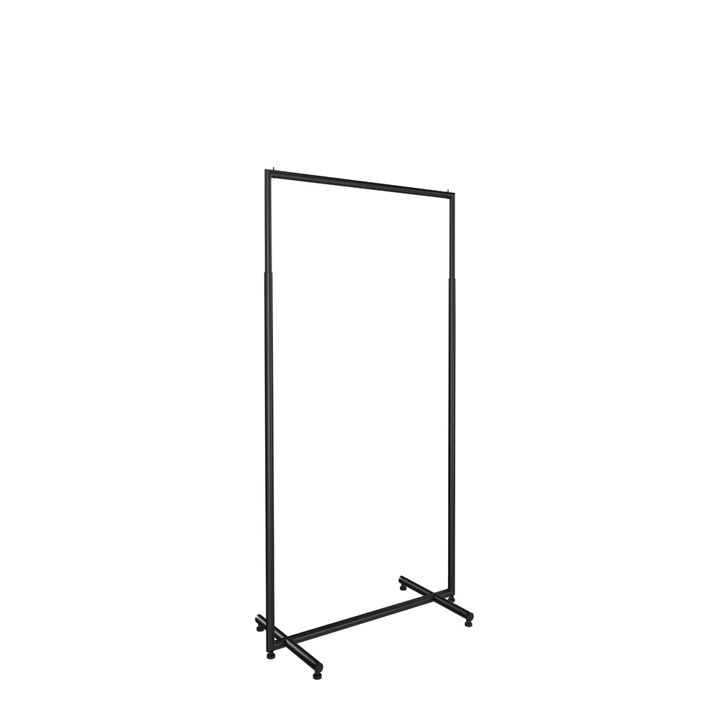 BINK - Portant réglable, tubes métalliques ronds, 90cm de large, noir mat