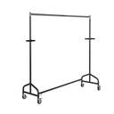 Heavy-duty rolling transport rack with brake and handles, 170cm, dark grey