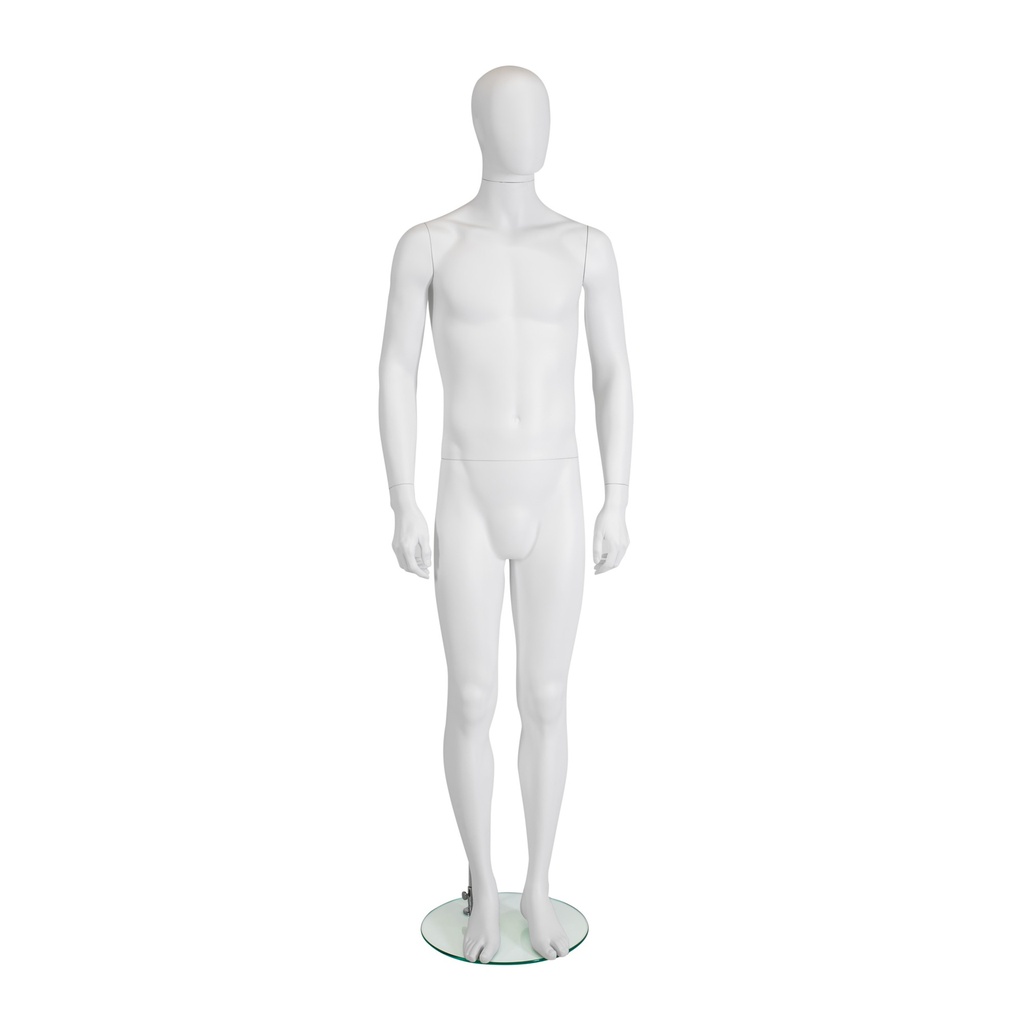 BINK - White male mannequin, plastic, glass base and calf pin