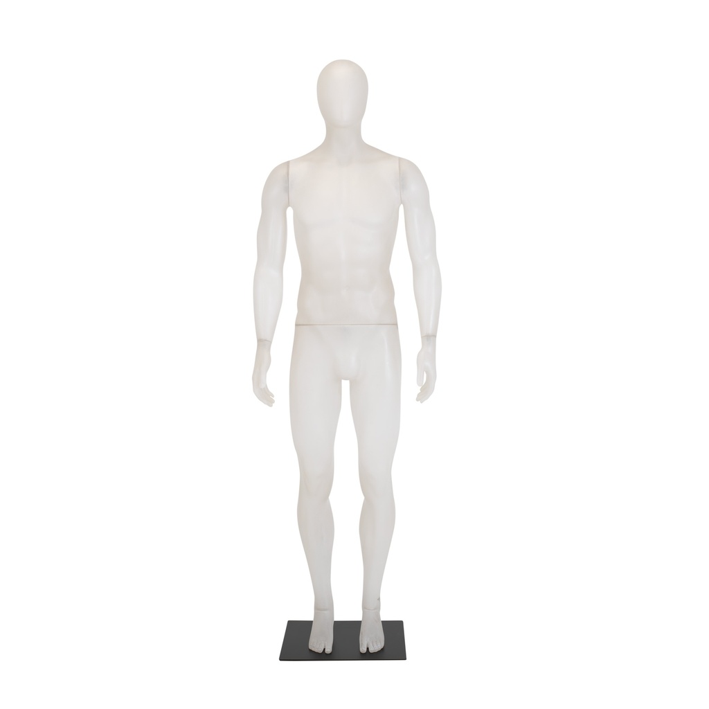 BINK - Maniquí masculino color blanco roto, plástico, base metálica y pasador para pantorrillas