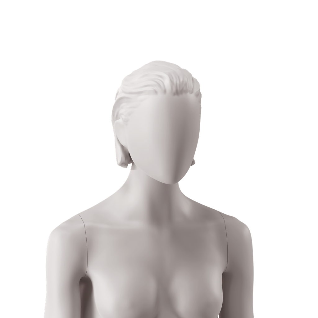 BINK - Abstract woman's head with stylised hair slicked back, light grey colour