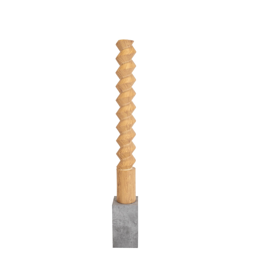 BINK - Torch, spiral, wood-colored, concrete-look base