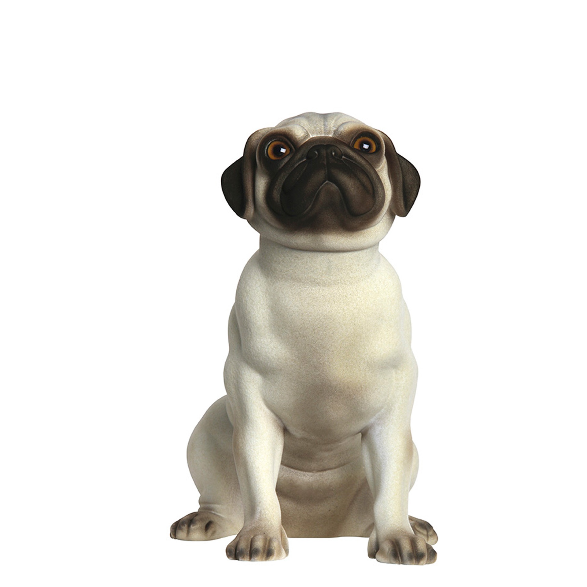 BINK - Hond met glazen ogen, ivoor/bruine flock,  Wallace