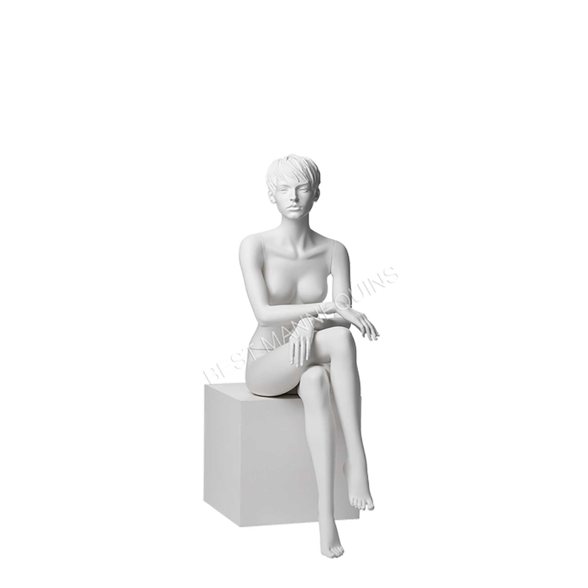 Sentado femenino maniquí cabello esculpido, Adriana