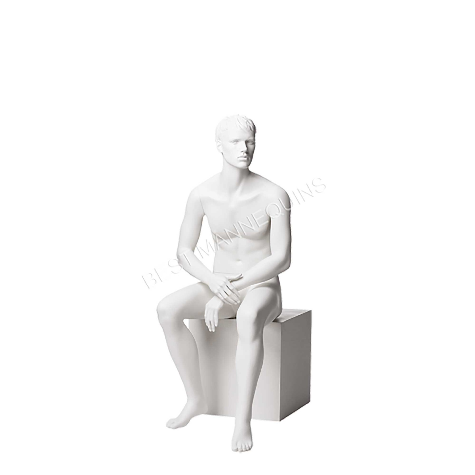 Sentado masculino maniquí cabello esculpido, Marvin