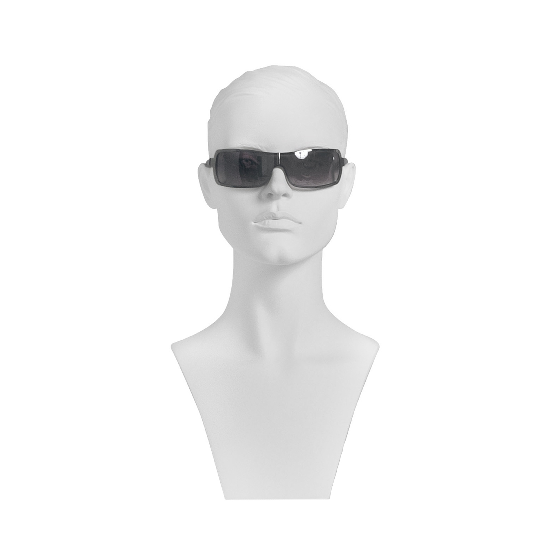 BINK - Cabeza femenina con cabello esculpido, FRP, blanco mate 