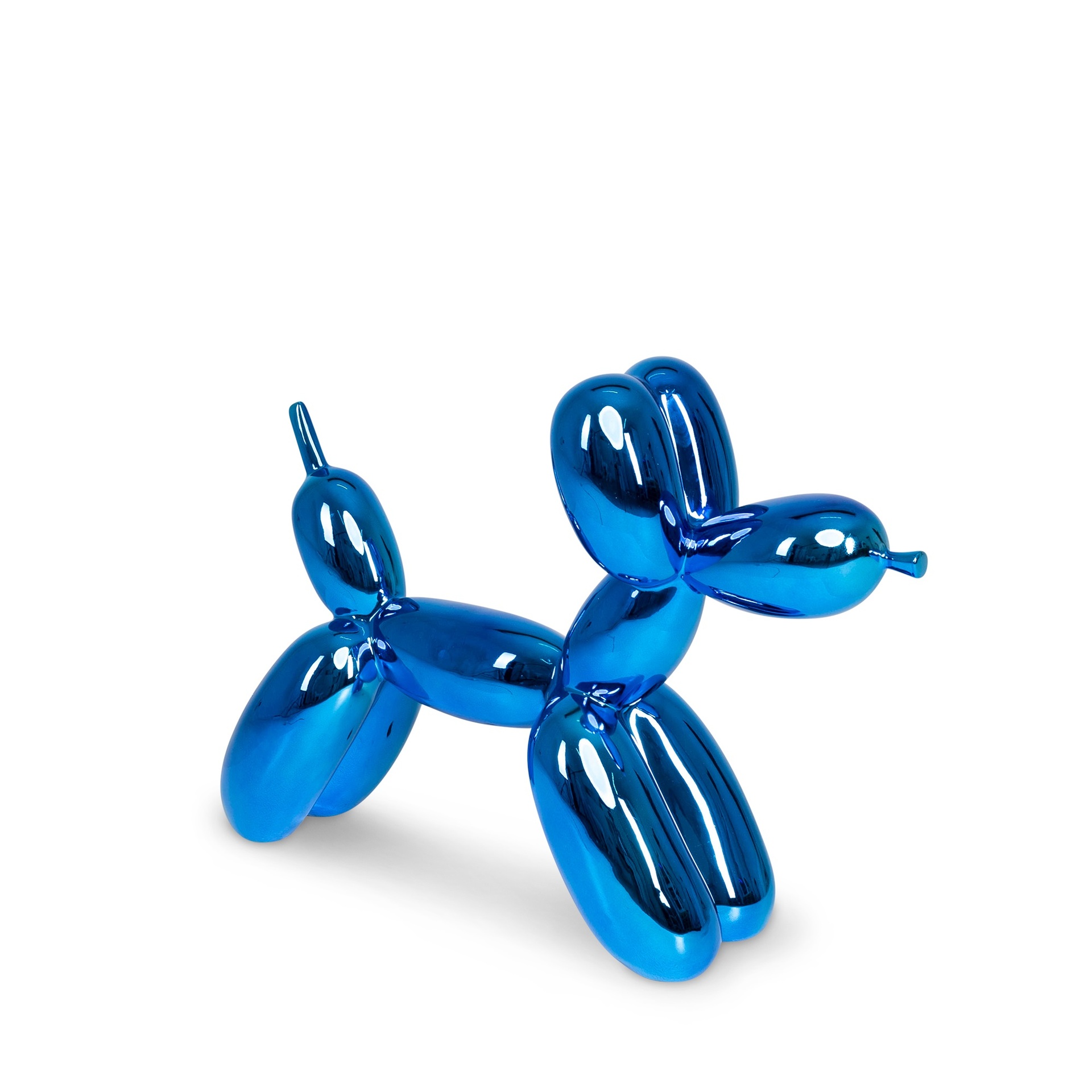 BINK - Dog mannequin display, prop, balloon dog, plastic, color chrome blue, standing pose